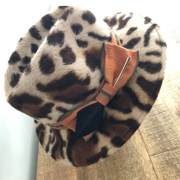 NWT Authentic Gena Conti Handcrafted Tiger Beaver Fur Felt Femme Fedora - Picture 3 of 5